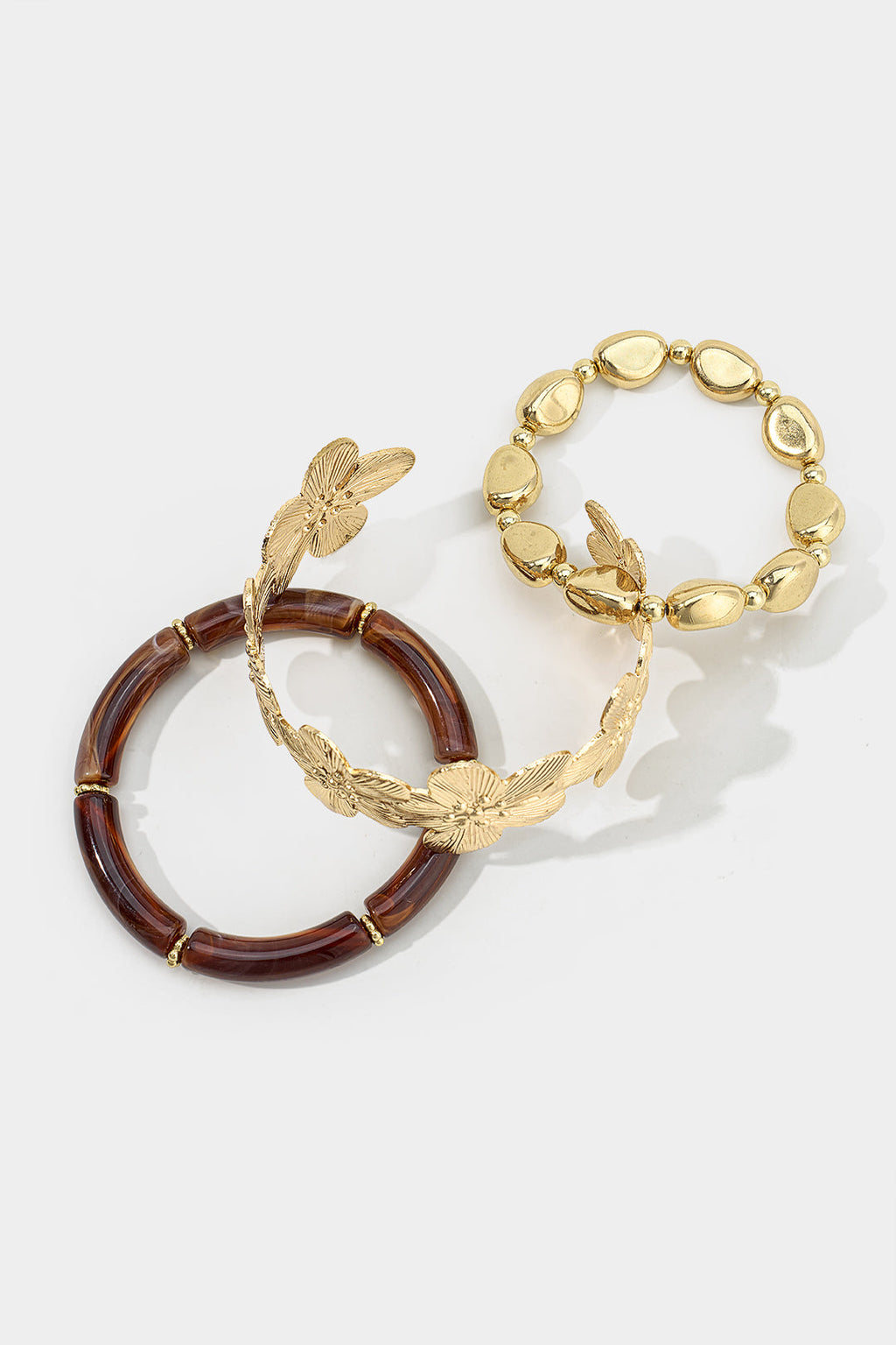 Ocano Alloy Floral Beaded Bracelet – Gold Charm Bracelet