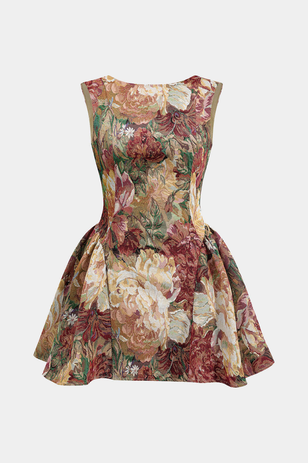 Ocano Jacquard Ruched Mini Dress – Pink Sleeveless Dress
