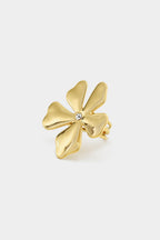 Ocano Alloy 3D Flower Rhinestone Ring – Gold Statement Ring