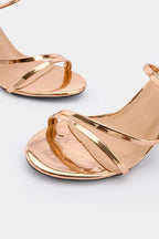 Ocano Strappy Pointed Slim Heels – Gold Stiletto Heels