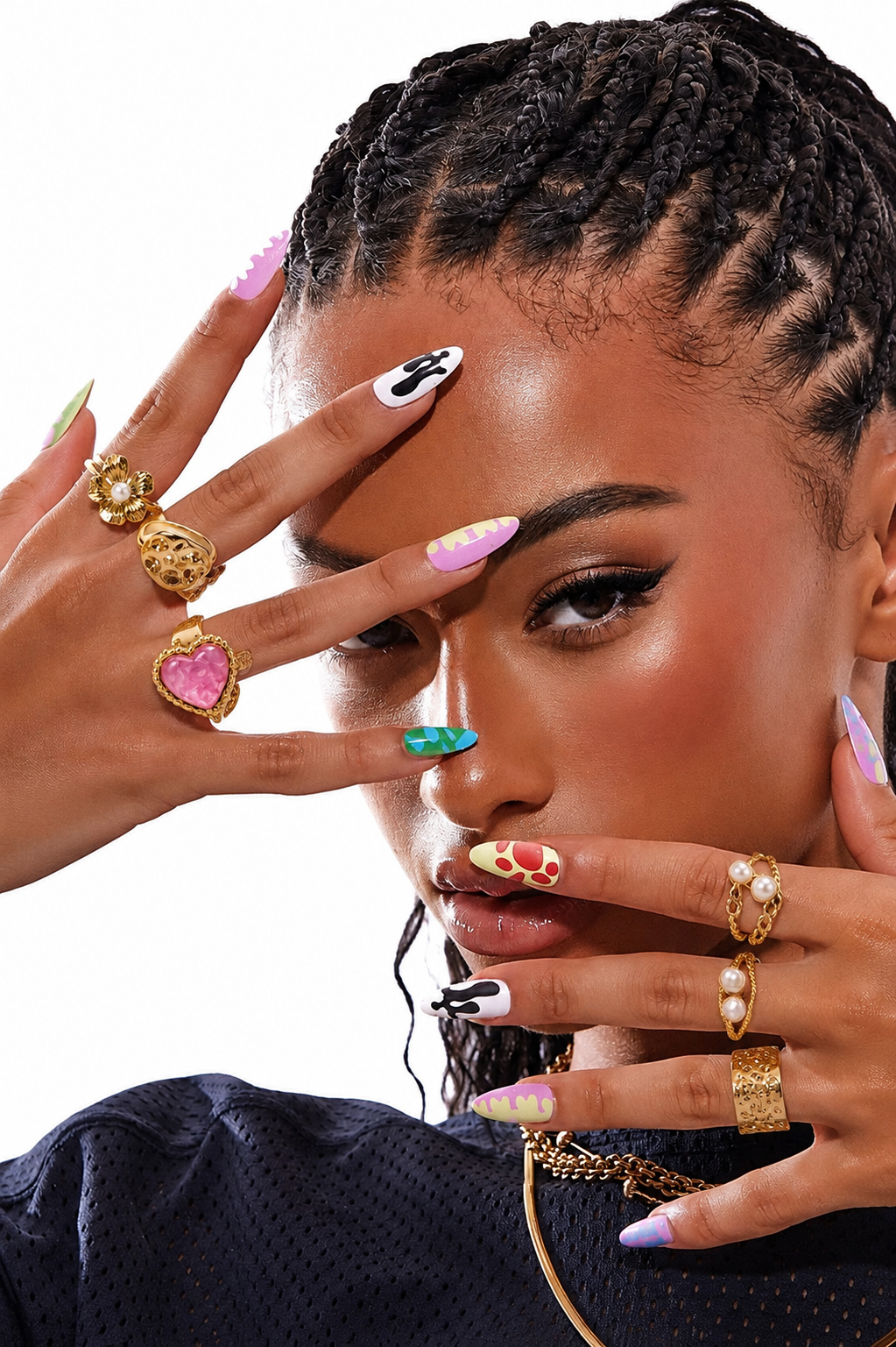 Ocano Alloy Irregular Heart Pearl Ring – Gold Cocktail Ring