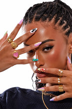Ocano Alloy Irregular Heart Pearl Ring – Gold Cocktail Ring
