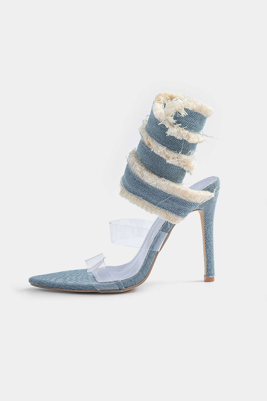 Ocano Denim Lace-Up Heel Sandals – Light Blue High Heels
