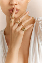 Ocano Alloy Irregular Ring – Gold Chunky Statement Ring