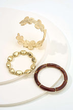 Ocano Alloy Floral Beaded Bracelet – Gold Charm Bracelet